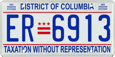 DC license plate ER6913
