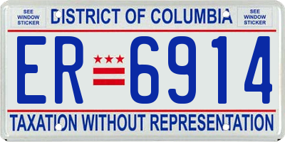 DC license plate ER6914