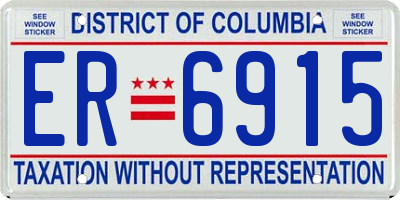 DC license plate ER6915