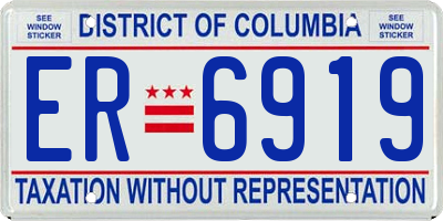 DC license plate ER6919