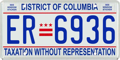 DC license plate ER6936