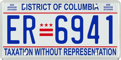 DC license plate ER6941