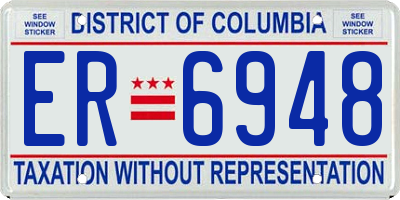 DC license plate ER6948