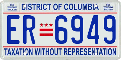 DC license plate ER6949