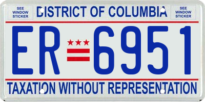 DC license plate ER6951