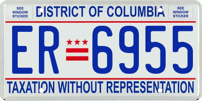 DC license plate ER6955