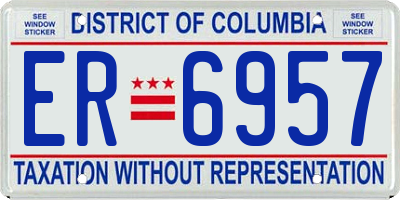 DC license plate ER6957