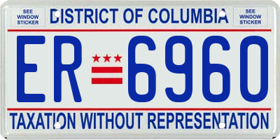 DC license plate ER6960