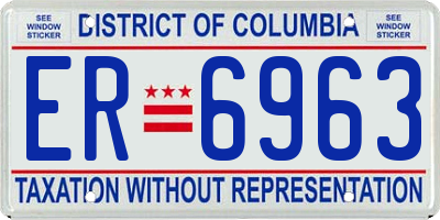 DC license plate ER6963