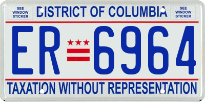 DC license plate ER6964