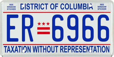 DC license plate ER6966