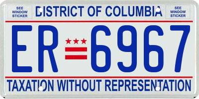 DC license plate ER6967