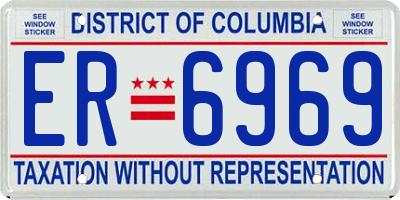 DC license plate ER6969