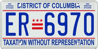 DC license plate ER6970