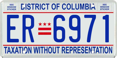 DC license plate ER6971