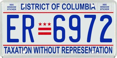 DC license plate ER6972