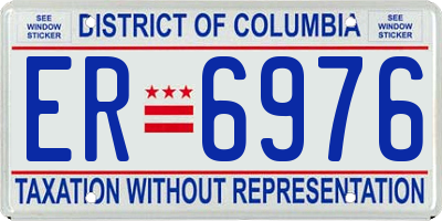 DC license plate ER6976