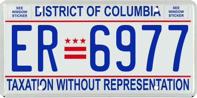 DC license plate ER6977