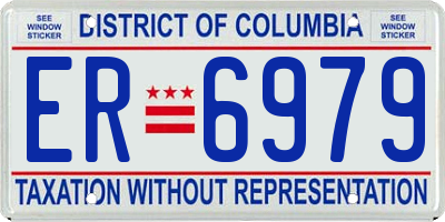 DC license plate ER6979