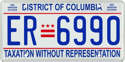 DC license plate ER6990