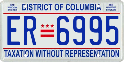 DC license plate ER6995