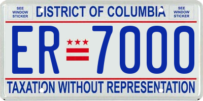 DC license plate ER7000