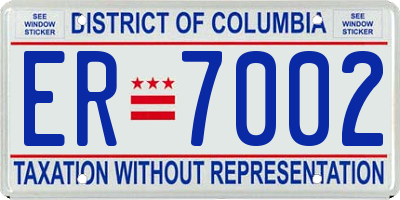 DC license plate ER7002