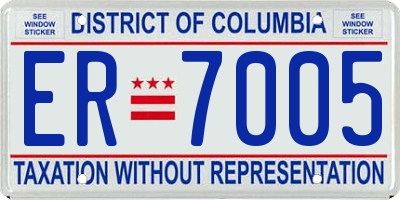 DC license plate ER7005