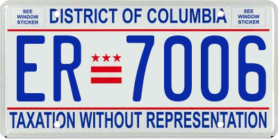 DC license plate ER7006