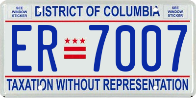 DC license plate ER7007
