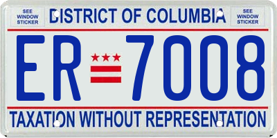 DC license plate ER7008