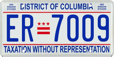 DC license plate ER7009