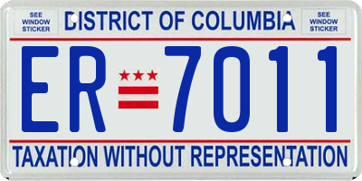 DC license plate ER7011