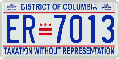 DC license plate ER7013