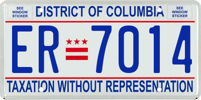 DC license plate ER7014