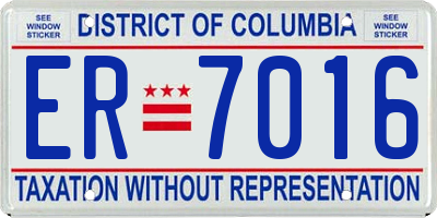 DC license plate ER7016