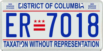 DC license plate ER7018