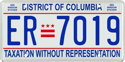 DC license plate ER7019