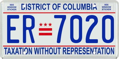 DC license plate ER7020