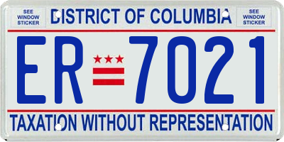 DC license plate ER7021