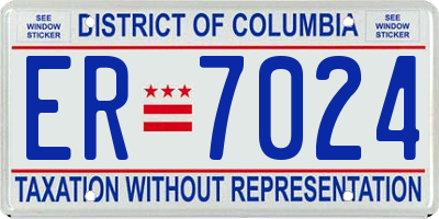 DC license plate ER7024