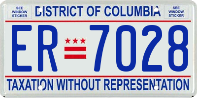 DC license plate ER7028