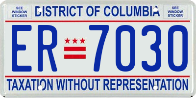 DC license plate ER7030