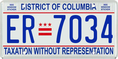 DC license plate ER7034