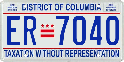 DC license plate ER7040