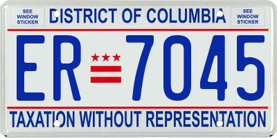 DC license plate ER7045