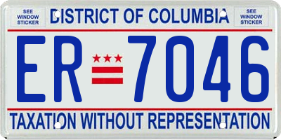 DC license plate ER7046