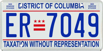 DC license plate ER7049