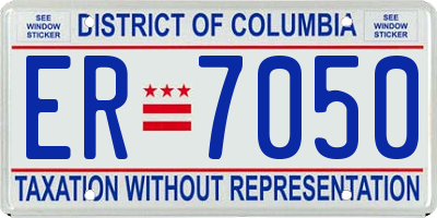 DC license plate ER7050