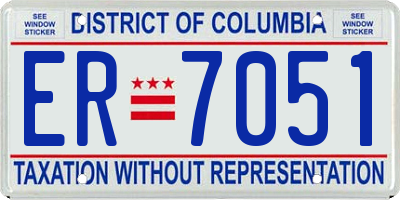 DC license plate ER7051